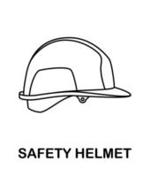 Coloring page with Safety helmet brush for kids vector