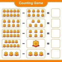 Count and match, count the number of Trophy and match with the right numbers. Educational children game, printable worksheet, vector illustration