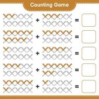 Count and match, count the number of Baseball Bat and match with the right numbers. Educational children game, printable worksheet, vector illustration