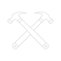 Hammer tracing worksheet for kids vector