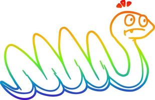 rainbow gradient line drawing cartoon snake vector