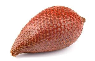 Fresh snake fruit is isolated on a white background.Red Salacca. Salak fruit. Salacca zalacca, Snake fruit . photo