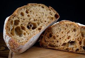 Sliced bread close-up. Art bread. Sourdough bread. photo