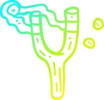 cold gradient line drawing cartoon catapult toy vector