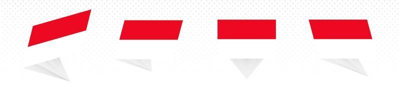 Flag of Indonesia in modern abstract design, flag set. vector