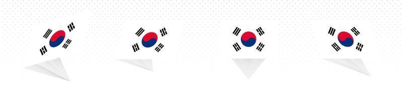 Flag of South Korea in modern abstract design, flag set. vector