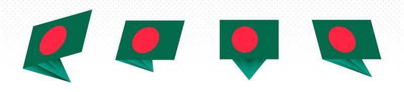 Flag of Bangladesh in modern abstract design, flag set. vector