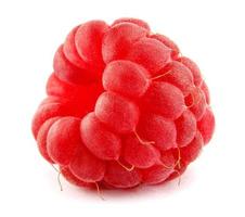 The beautiful ripe raspberry berry is isolated on a white background. Red raspberry. Full clipping path. photo