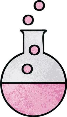 retro grunge texture cartoon science experiment