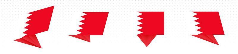 Flag of Bahrain in modern abstract design, flag set. vector