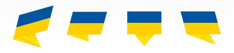 Flag of Ukraine in modern abstract design, flag set. vector