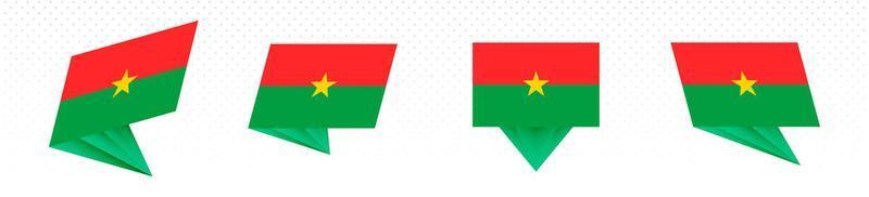 Flag of Burkina Faso in modern abstract design, flag set. vector