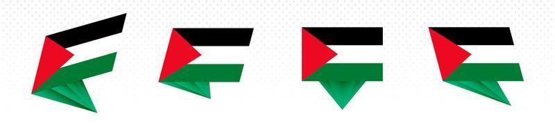 bandera de palestina en diseño abstracto moderno, juego de banderas. vector
