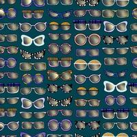 seamless pattern collection of colorful sunglasses isolated simple different shapes of frames hand drawn photo