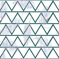 Laser palm leaves tropical seamless pattern on abstract geometric triangular background photo