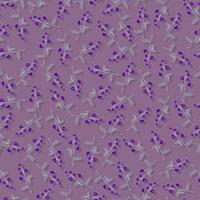 small wild flowers with twigs and leaves botanical seamless pattern photo