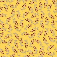 small wild flowers with twigs and leaves botanical seamless pattern photo