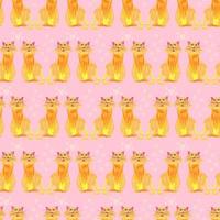 cute ginger cats in love childish pencil drawing seamless pattern photo