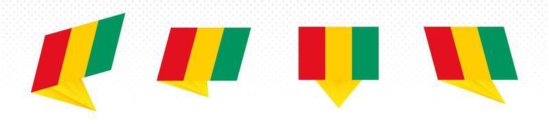 Flag of Guinea in modern abstract design, flag set. vector