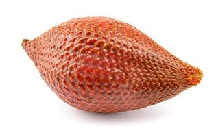 Fresh snake fruit is isolated on a white background.Red Salacca. Salak fruit. Salacca zalacca, Snake fruit . photo