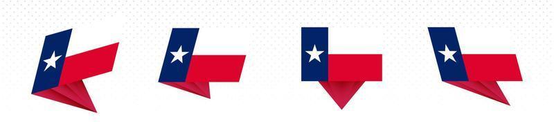 Flag of Texas US State in modern abstract design, flag set. vector