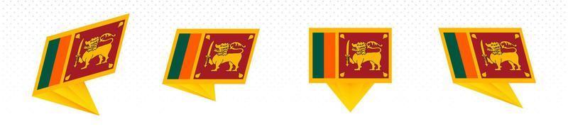 Flag of Sri Lanka in modern abstract design, flag set. vector
