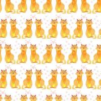 cute ginger cats in love childish pencil drawing seamless pattern photo