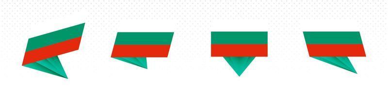 Flag of Bulgaria in modern abstract design, flag set. vector