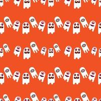cartoon Ghost Seamless pattern background,Halloween wallpaper concept, gift wrap vector illustration