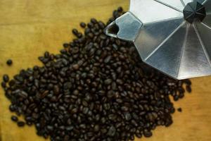 Closeup of natural coffee beans vintage mood photo