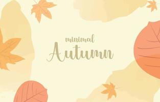 Autumn minimal background decorated with leaves golden yellow and watercolor. fall concept,For wallpaper, postcards, greeting cards, website pages, banners, online sales. Vector illustration