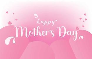 Mother's Day greeting card banner vector with 3d flying hearts pink papercut.symbol of love and handwritten letters on pink background.