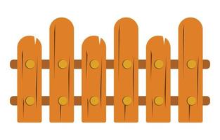 Brown wooden fence vector. Isolated on white background. Home decoration accessories illustration. House fence. vector