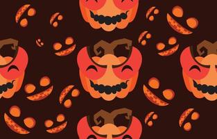 fondo transparente de calabaza y cara de diablo espeluznante en la noche de halloween.festival en ideas de otoño, ilustración vectorial, para papel tapiz, tela, papel de regalo vector