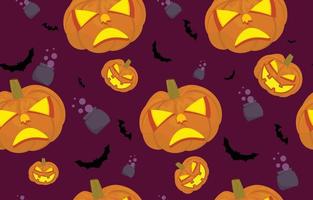 Seamless pattern background of pumpkin and devil face spooky on  Halloween night.Festival in autumn Ideas ,vector illustration, for wallpaper,fabric,wrapping paper vector