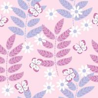 hermoso patrón de hojas decoración fondo rosa. adorno de decoración con motivos botánicos, hoja de naturaleza pastel rosa, hoja, follaje, folleto, diseño de vector de aguja. adorno para papel tapiz, envoltura.