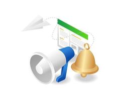 Megaphone email marketing data campaign vector