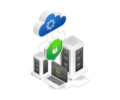 Cloud server security program language vector
