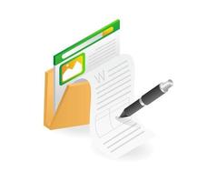 Fill out the e-mail form with a pen vector