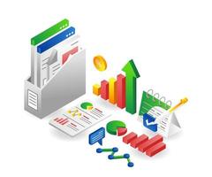 Business analysis data every month vector