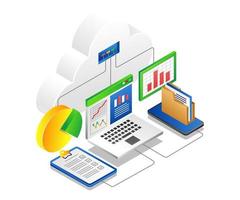 lista de comprobación de datos de análisis del servidor en la nube vector