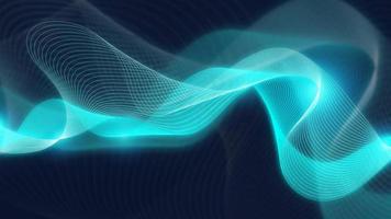 Abstract wave and dots technology background with light, Network connection structure concept. photo
