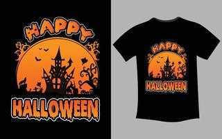 feliz Halloween. plantilla de diseño de camiseta de halloween. plantilla de diseño de camiseta de feliz halloween fácil de imprimir multiusos para hombres, mujeres y niños vector