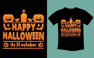 feliz Halloween. plantilla de diseño de camiseta de halloween. plantilla de diseño de camiseta de feliz halloween fácil de imprimir multiusos para hombres, mujeres y niños vector