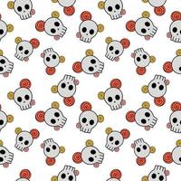Seamless pattern with Halloween skulls. Pattern for Halloween decorations. vector