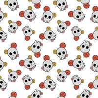 Seamless pattern with Halloween skulls. Pattern for Halloween decorations. vector