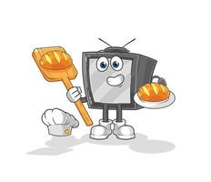 old retro tv vector cartoon