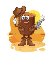 log cute cartoon character vector