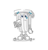 roman pillar cartoon character vector