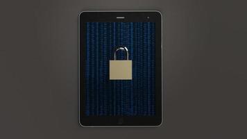 Table and master key 3d rendering for security technology  concept. photo
